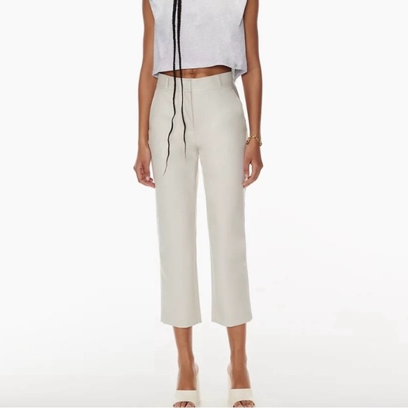 Aritzia Pants - Vegan leather pants in color pearl